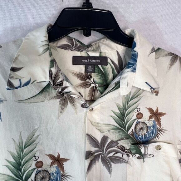 Croft & Barrow Short Sleeve Button Front Men's Shirt Tropical Drinking Size XL - Picture 3 of 9